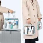 3 Pack Clear Makeup Bags With Handle Large Opening Waterproof Clear Cosmetic