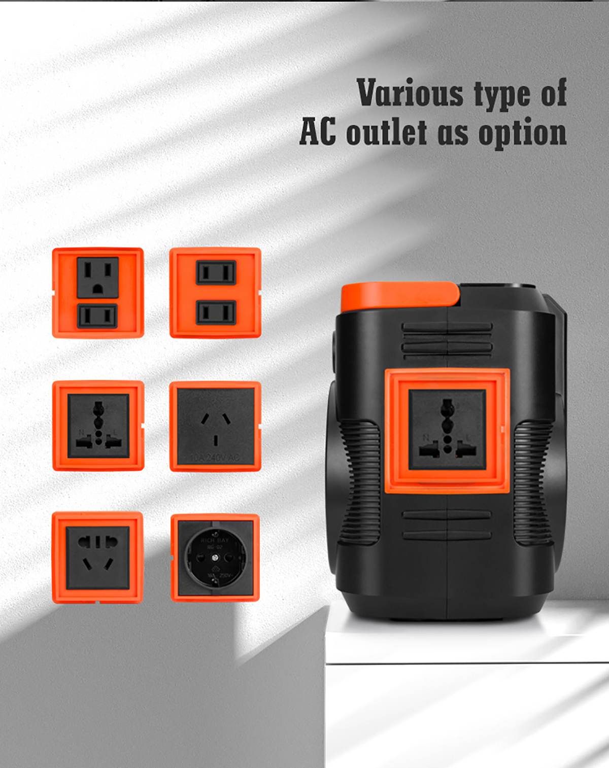 100W Solar Portable Power Station Battery 110V 220V Generator For Outdoor Camping