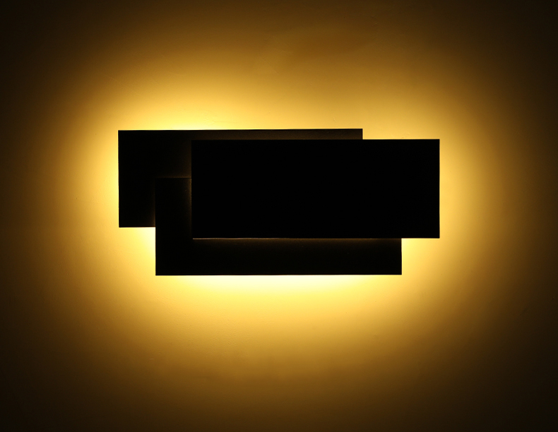 Modern Creative square wall lamp living room staircase bedroom bedside Black/white wall light(WH-OR-259)