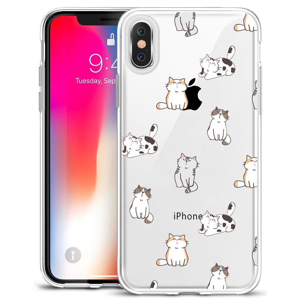 Thin Rubber Designer Cell Phone Cases For Iphone X Sweat Free Animal Puppy Dog Cat