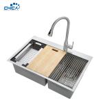 SUS201 304 Stainless Steel Kitchen Sinks Double Bowl Handmade House Kitchen
