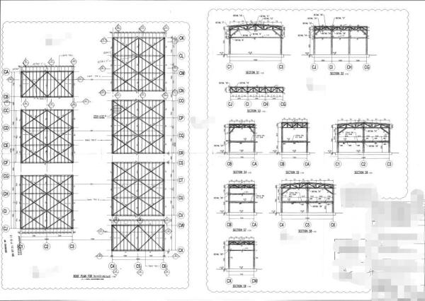 4 Sets Hot - Dip Galvanized Structural Steel Warehouse Q235B Steel Material