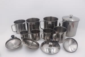 Wholesale 12cm High quality stainless steel baby mug chrome camping mug with lid from china suppliers