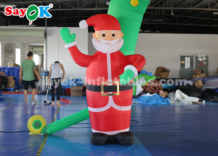 Outdoor Inflatable Holiday Decorations Santa Archway Door With Blower