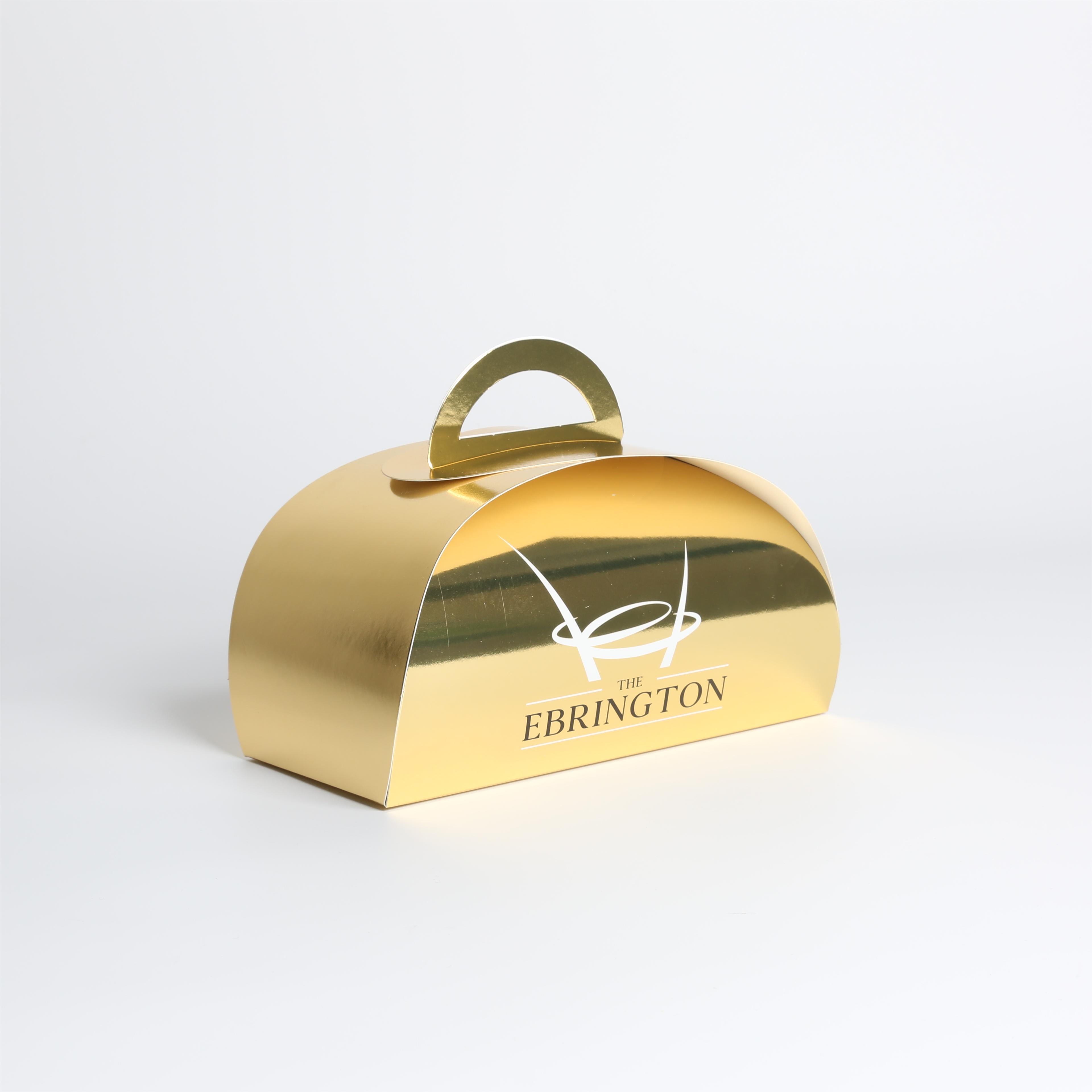 OEM Paper Cake Packaging Box , Sustainable Bakery Packaging Tulip Box With Handle