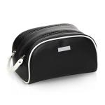 Logo Waterproof PU Leather Double Zipper Makeup Bag