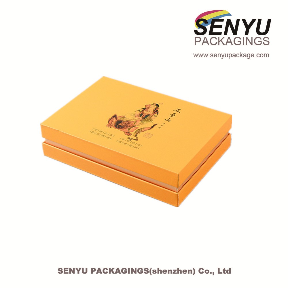Hard Paper Gift Box Packaging with Gold Satin Lined