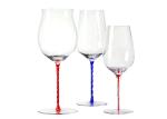OEM Lead Free Crystal Wine Glasses , Slender colored Stem 20 Ounce Wine Glass