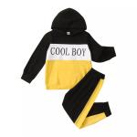 Winter Children Black Long Sleeve Sweatshirt With Collar Letter Print