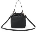 18cm 22cm Ladies Black Cross Body Bag Lace Up Nylon Shoulder Handbag