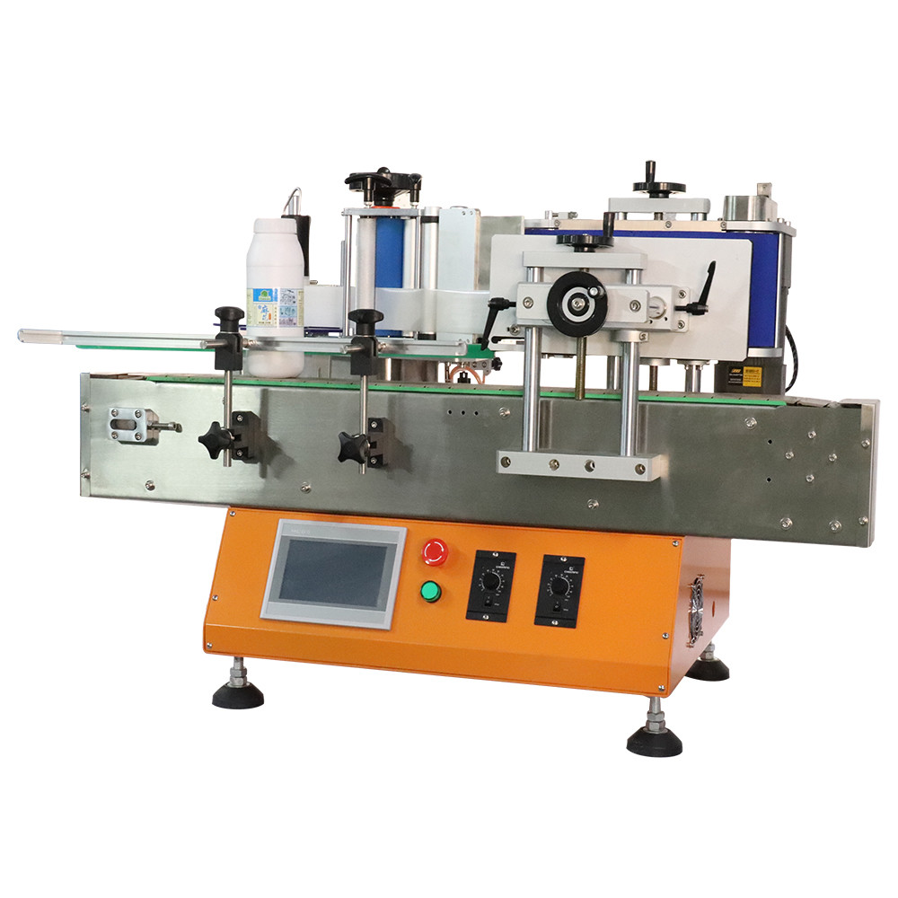 Multi-Function Semi Automatic Round Bottle Can Jar Labeling Sticking Machine with Label Date Code Printer