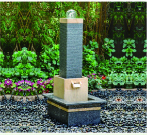 Glass Rolling Ball Small Garden Water Features , Different Shape Granite Ball Fountain