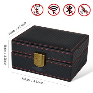 Wholesale Keyless Leather Storage Box Carbon Fiber Material Privacy Protection from china suppliers