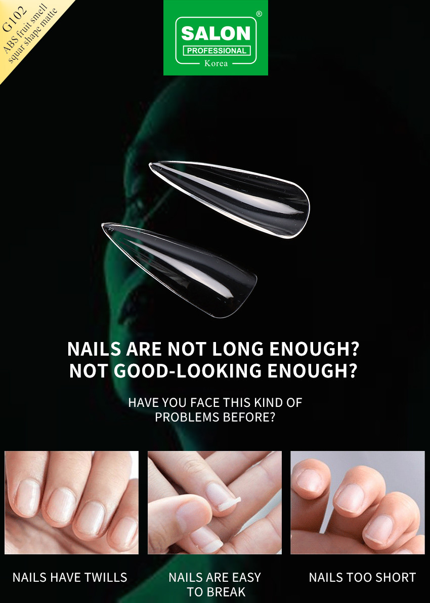 Sharp Shape Natural Nail Tips Half Cover Acrylic Fake Nails For DIY Nail Art Salon 500pcs/Box