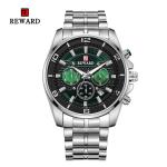 REWARD Quartz Mens Stainless Steel Watches , Analog Sports Wrist Watch Alloy