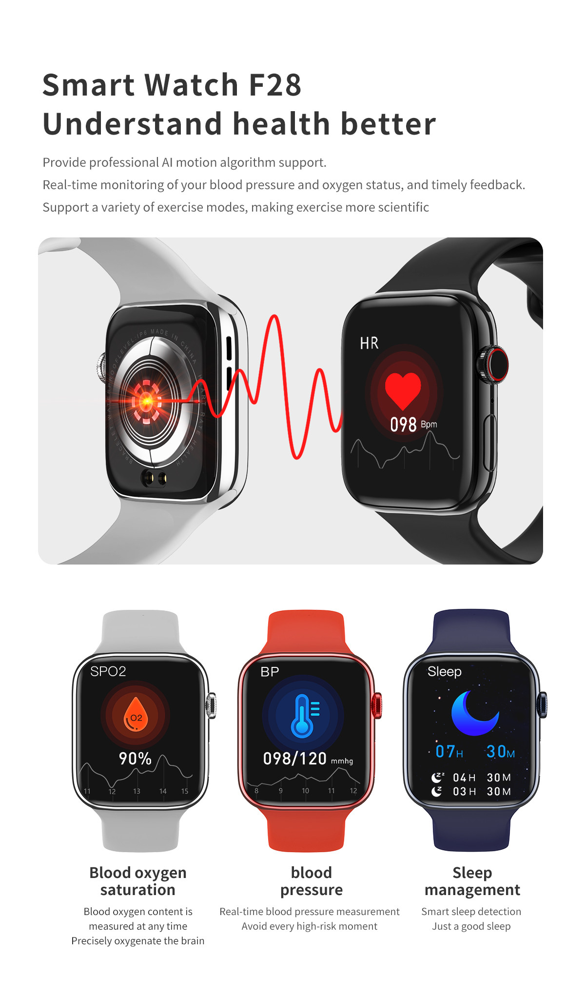 F18 F20 F2 F28 FK78 Inteligente Smartwatch Bluetooth Calling
