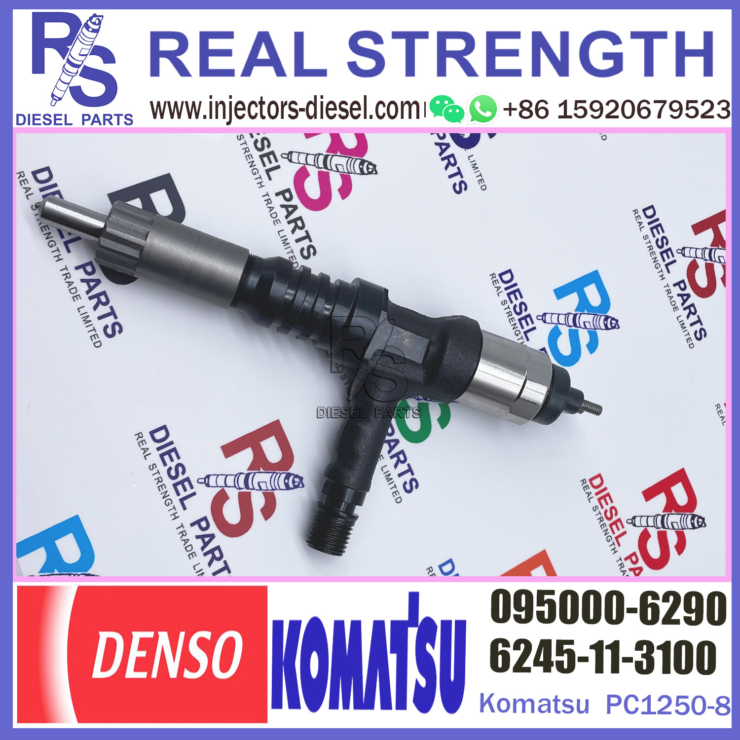 PC1250-8 WA600 Excavator Engine Fuel Injector 6245-11-3100 095000-6290 For Komatsu