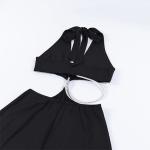 OEM maufactory sexy skirt spring new polyester sleeveless deep V beauty back
