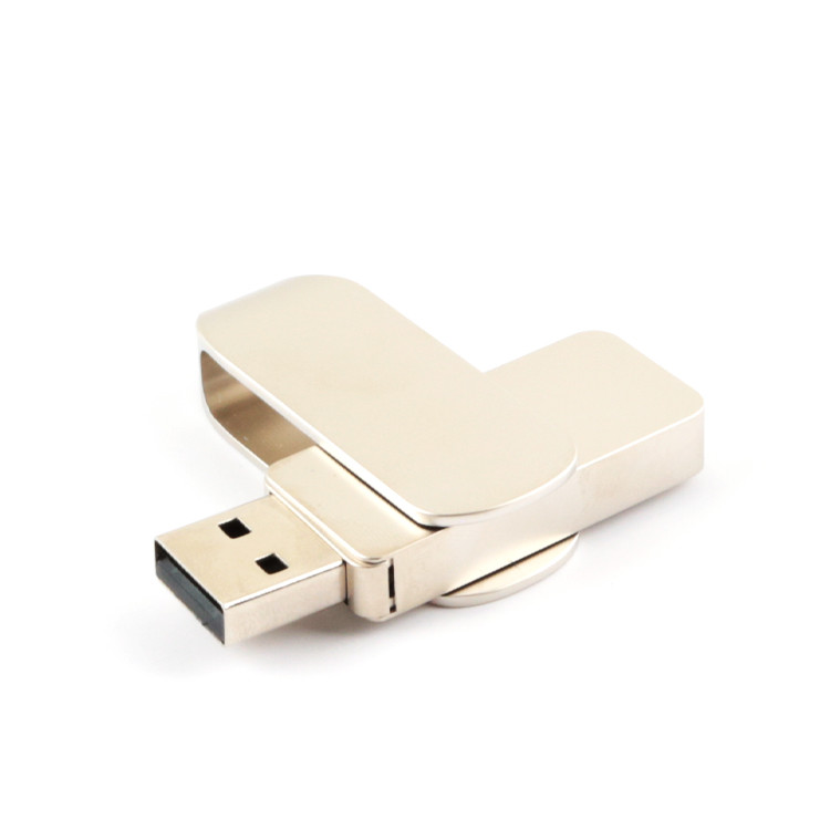 Metal Matt Silver Color 360 Degree Twist USB Drive Uploading Data Free