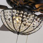 Hotel Villa Apartment Craft 4100K 1320mm Ceiling Fan Crystal Ceiling Fan With