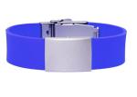 Adjustable Id Silicone Bracelet Medical Alert Wristband With Stainless Plate And