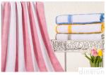 Durable Striped Bath Towels Red Color Environmentally Friendly