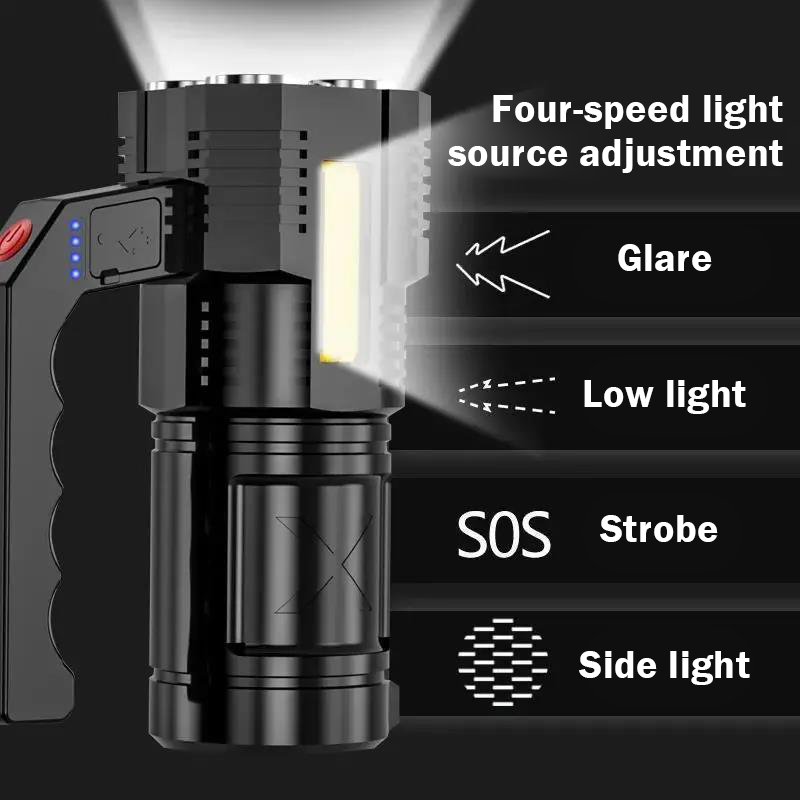 1500mah Rechargeable Waterproof Torch Outdoor Working Light 6000K