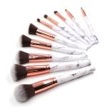 Marble Strip Color Facial Makeup Brushes 10piece For Traveling
