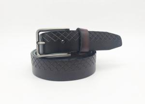 Wholesale Brushed Gunmetal Diamond Embossed Belt Casual Jeans Belt For Men 1-1/4 Inches from china suppliers