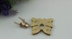 Multi-size butterfly pattern gold zinc alloy fashion handbag twist turn locks