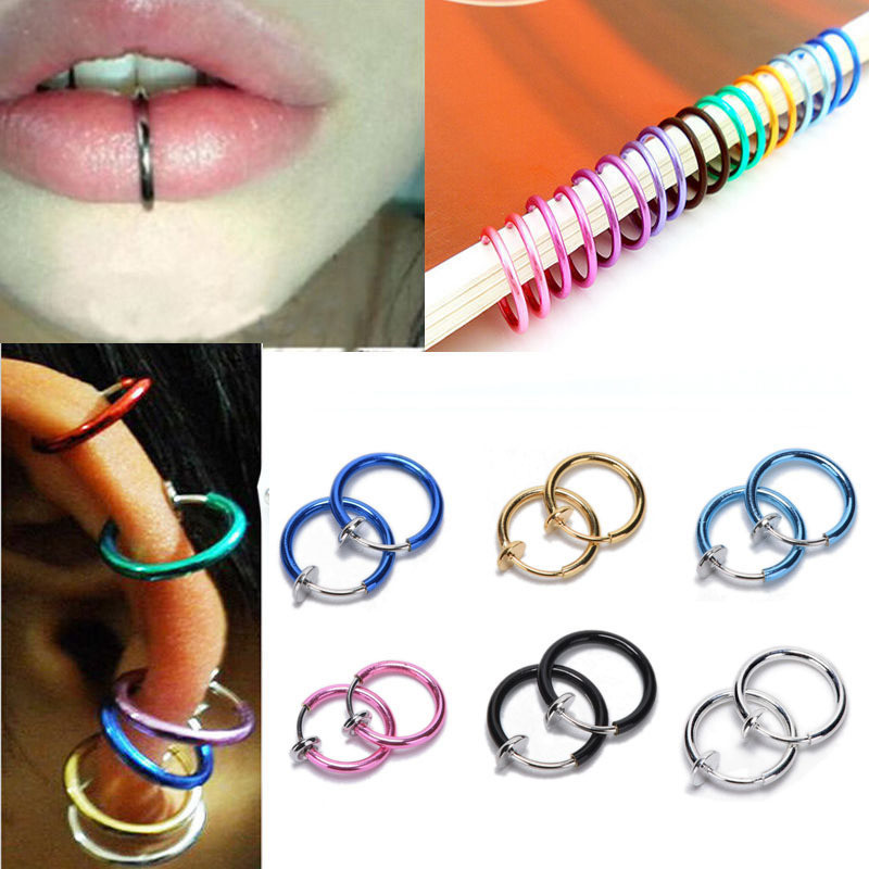 USA hot selling stainless steel body piercing jewelry unique multi color nose ring