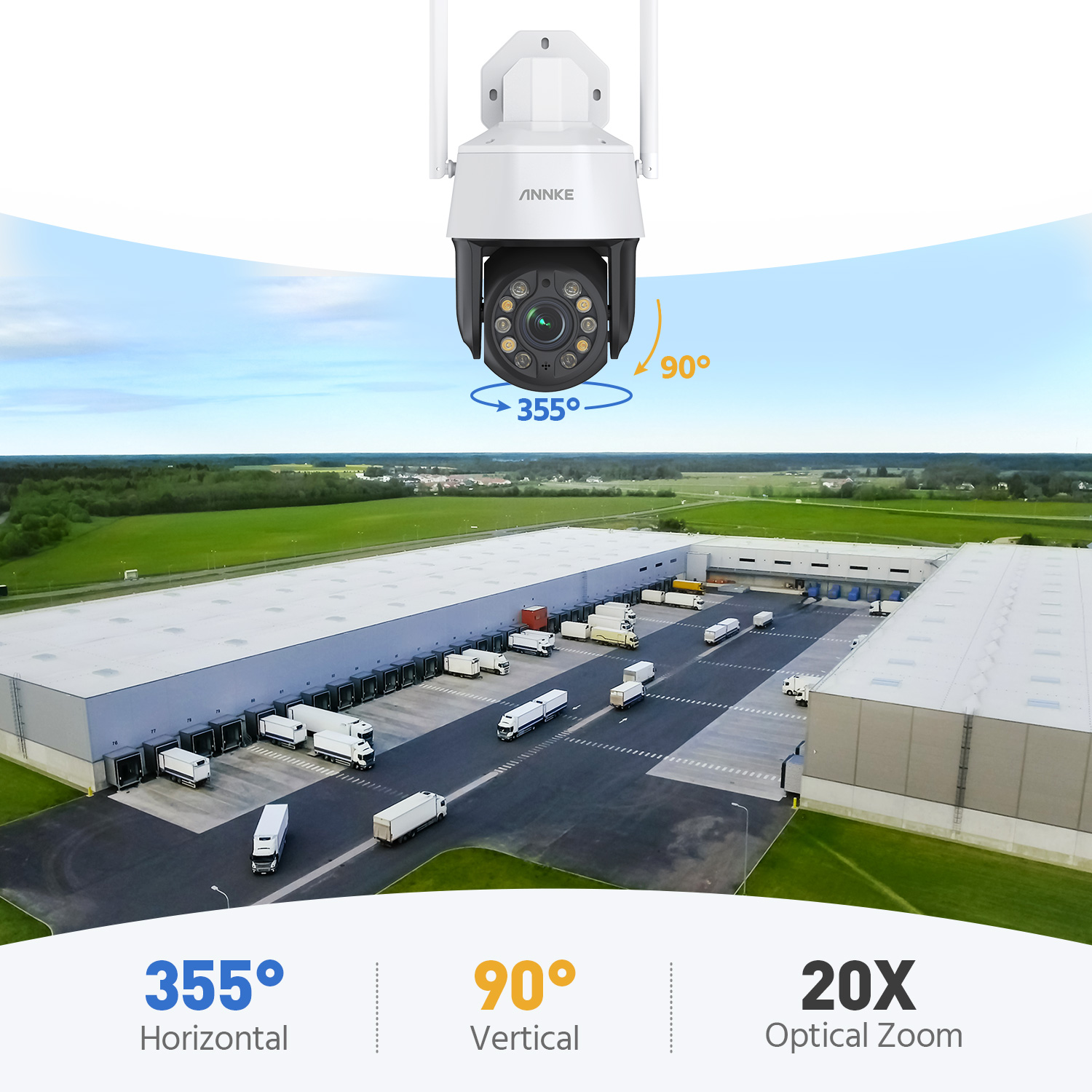 5MP 20X Zoom PTZ WiFi Camera With 2-Way Audio Human Detection Auto Tracking Wireless PTZ Outdoor Security Camera
