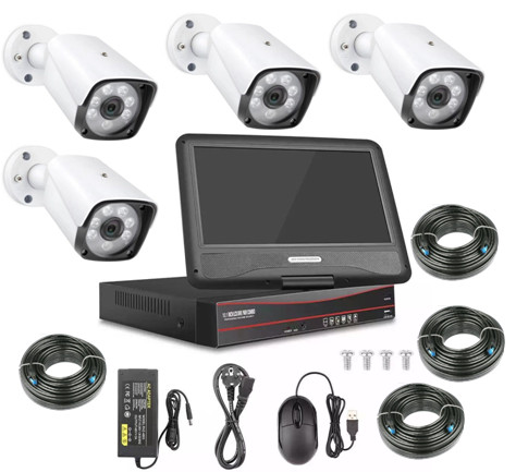 IP66 2.0MP 4chs CCTV IP POE Nvr With 10.1" Monitor
