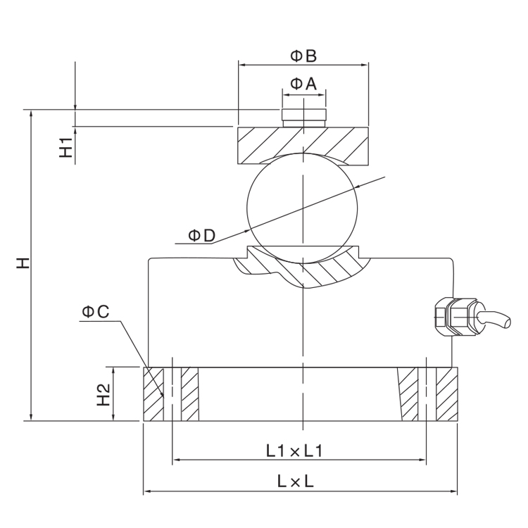 Standard Weight Sensor Square Base Installation Donut Spoke Load Cell 10 Ton