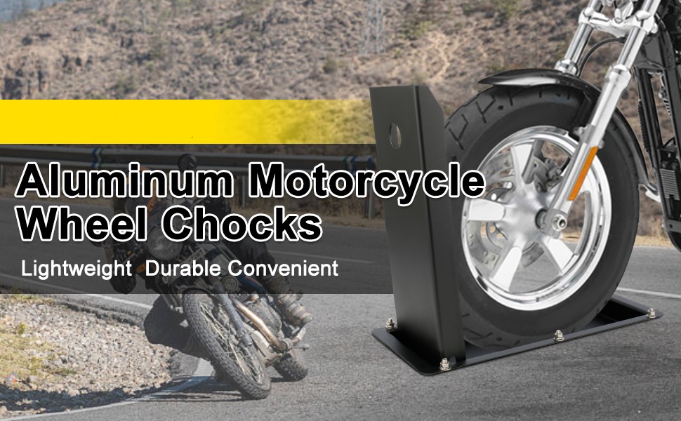 Flip Up Foldable Motorcycle Chock Stand for 3" to 6" Wide Tires Steel Tire Stand Wheel Immobilizers