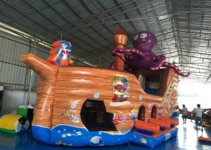 Wholesale Attractive Pirate Ship Slide Inflatable , Kindergarten Baby Games Blow Up Pirate Ship from china suppliers