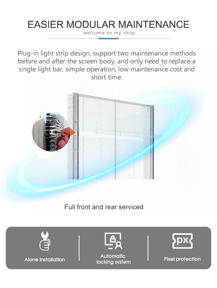 Custom P5.2 - 10.4mm Transparent LED Film Display Screen For Within OEM