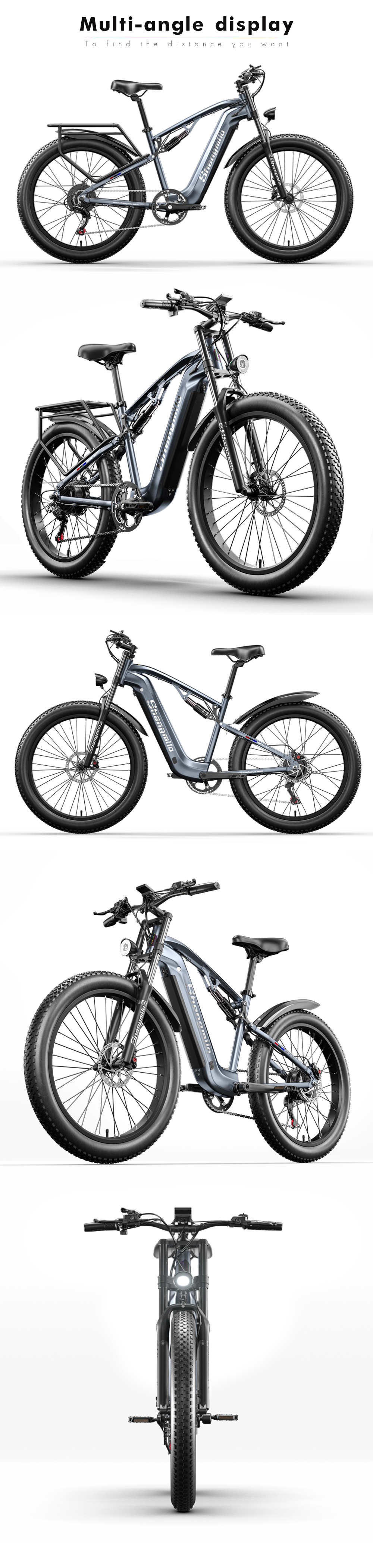 48V 500W Bafang Peak Electric Fat Tire Bike 1000W Full Suspension Mountain Ebike