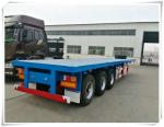 20ft 40ft Shipping Container Flatbed Trailer , Flatbed Container Truck 40 Ton
