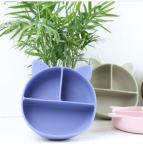 Cat Style Kids Silicone Bowl , Colorful Silicone Divided Suction Plate OEM