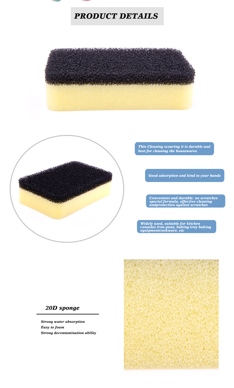 Convenient Kitchen Cleaning Sponge Against Scratches Scratches Scrub Pads For Dishes