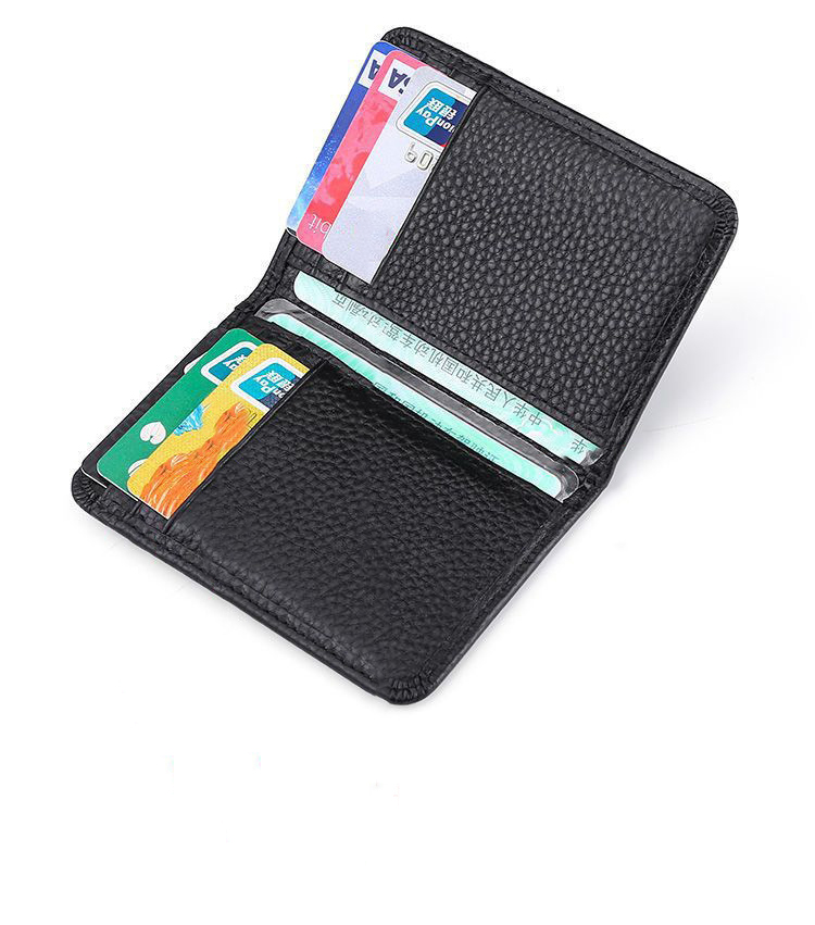 Men's RFID Bifold Leather Credit Card Holder Wallet Money Clip with Minimalist Design