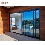 Aluminum Sectional Patio Sliding Doors Double Tempered Glass Powder Coating