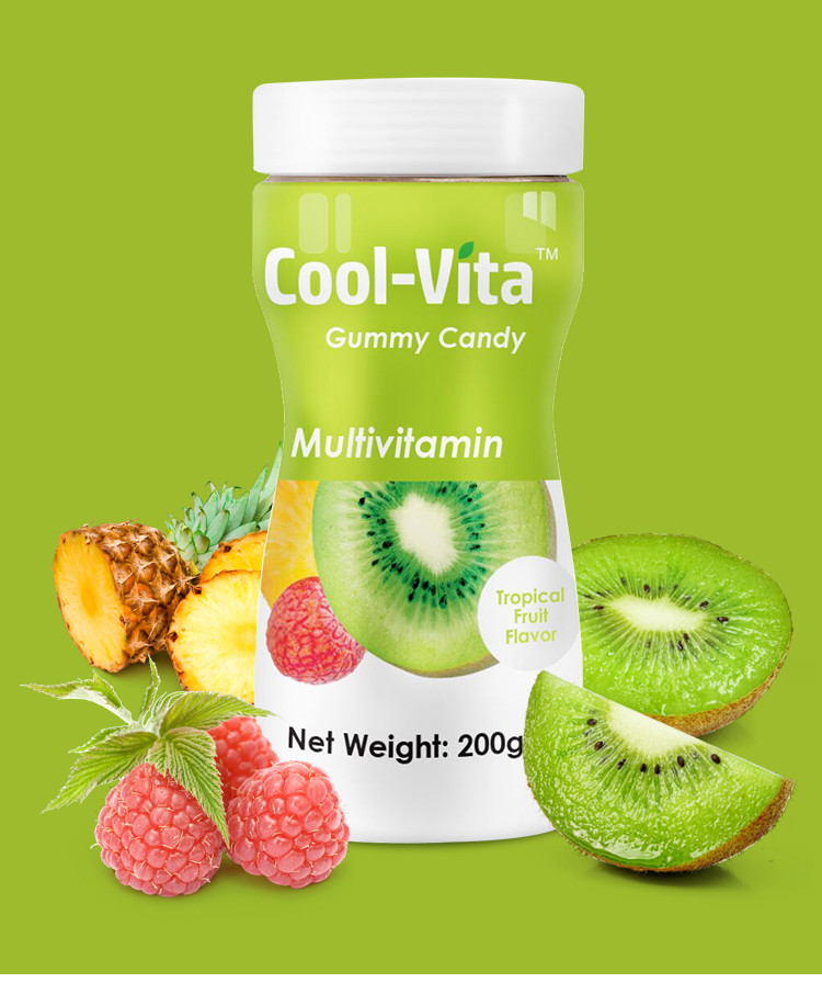 OEM Tropical Fruit Gummy Candy , Adult Multivitamin Gummies Soft Jelly Sweets