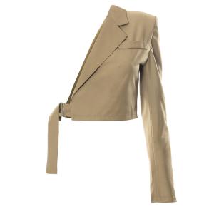 Wholesale Oem Factory Manufacturer Custom Logo Solid Suit Jacket One-Shoulder Single Long-Sleeved Women Fancy coats from china suppliers