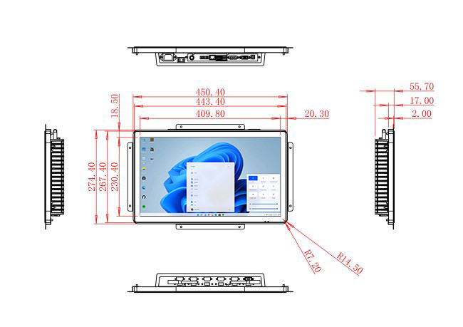 18.5-Inch Windows Touch Screen for Medical Devices and Public Information Displays