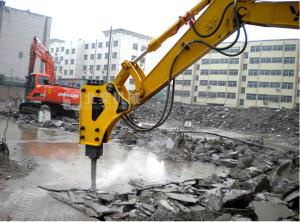 Wholesale What is the best way of breaking concrete building bridge pile?BYD145 excavator hydraulic breaker from china suppliers