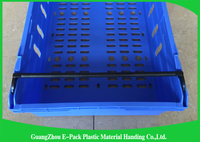 Customzized Mesh Plastic Food Crates with Ergonomic handles or handgrips
