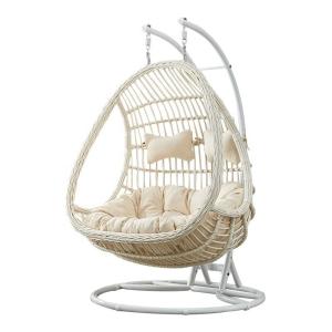 Wholesale Rattan Furniture Garden Hanging Egg Swing Chair 2 Person With Q195 Carbon Steel Frame from china suppliers