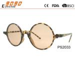 women's round fashionable sunglasses ,UV 400 Protection Lens,made of plastic
